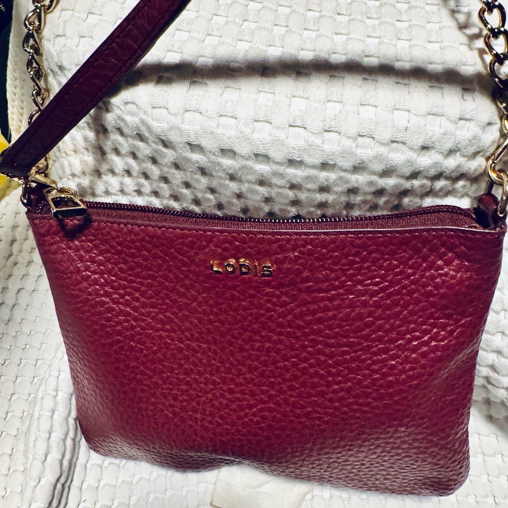 New Lotus Crossbody medium Mulberry Gold, hardware zipper closure 22 inch strap